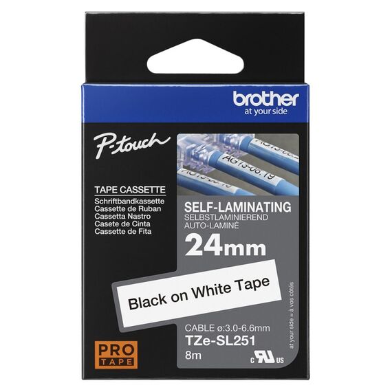 Brother TZESL251 Etiketten erstellendes Band Schwarz auf weiss, 2 image