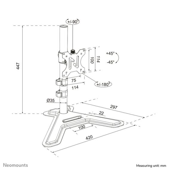 Neomounts DS45-600BL1 Monitorständer für einen Bildschirm 10-32", 6 image