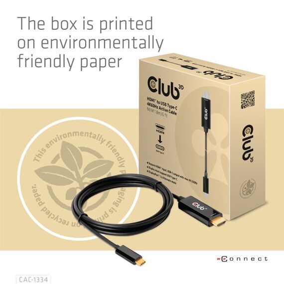 CLUB3D HDMI to USB Type-C 4K60Hz Active Cable M/M 1.8m/6 ft, 8 image