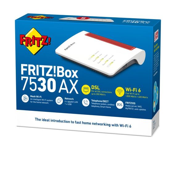 Box FRITZ! 7530 AX WLAN-Router Gigabit Ethernet Dual-Band (2,4 GHz/5 GHz) Weiß, 5 image