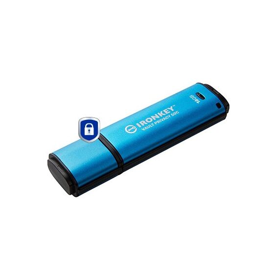 Kingston Technology IronKey 16GB USB-C Vault Privacy 50C AES-256 verschlüsselter, FIPS 197, Kapazität: 16 GB