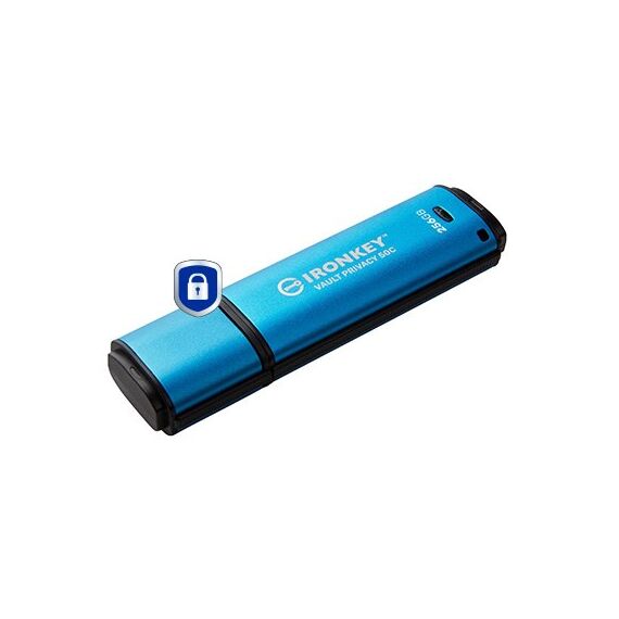 Kingston Technology IronKey 256GB USB-C Vault Privacy 50C AES-256 verschlüsselter, FIPS 197, Kapazität: 256 GB