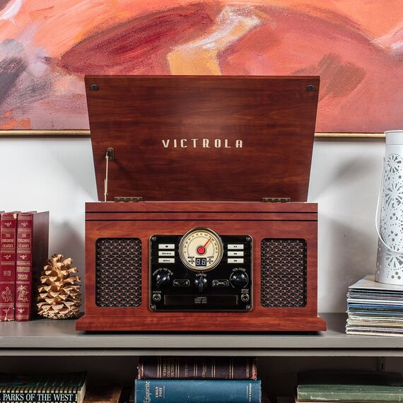 Victrola Quincy Audio-Plattenspieler mit Riemenantrieb Mahagoni, 2 image