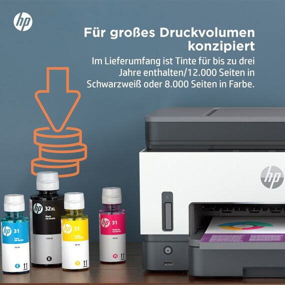 HP Smart Tank 7605 Wireless All-in-One Farbe Drucker, Beidseitiger Druck; Kopierer, Scanner, 10 image