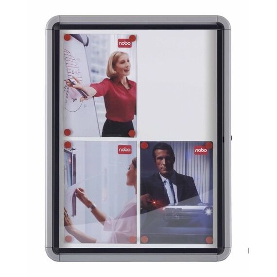 Nobo Schaukasten für den Außenbereich, magnetische Rückwand 8xA4