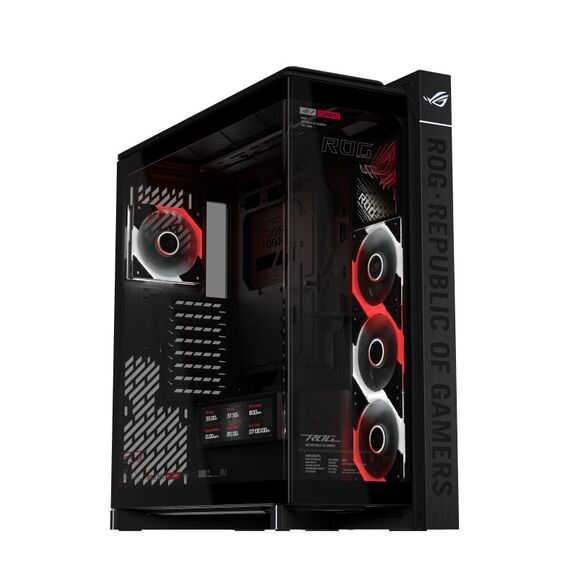 ASUS ROG CRONOX GR801 CURVE TG ARGB BLACK Midi Tower Schwarz, Farbe: Schwarz