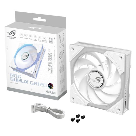 ASUS ROG Eurux GR120 ARGB Reverse Fan White Edition - Single Pack Computergehäuse Ventilator 12 cm Weiß 1 Stück(e), Farbe: Weiß, 11 image