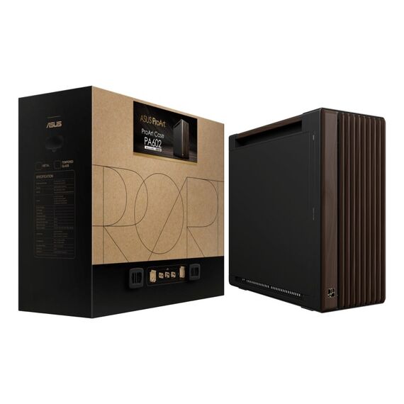 ASUS ProArt PA602 Wood Edition Modern Black - Metal Panel Midi Tower Schwarz, Holz, 7 image