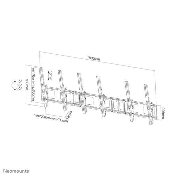 Neomounts NS-WMB300PBLACK Menuboard-Wandhalterung 40-52" - neigbar - Hochformat, 5 image