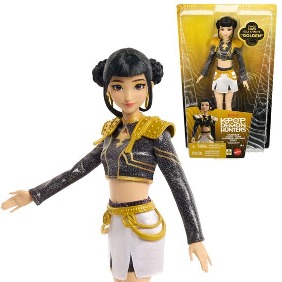 Mattel KPop Demon Hunters HUNTR/X Zoey „Golden“ Singende Puppe in abnehmbarem Outfit mit 5 beweglichen Gelenken
