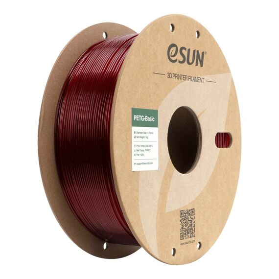 eSUN PETG-Basic Polyethylenterephthalatglycol (PETG) Durchscheinend, Rot 1 kg