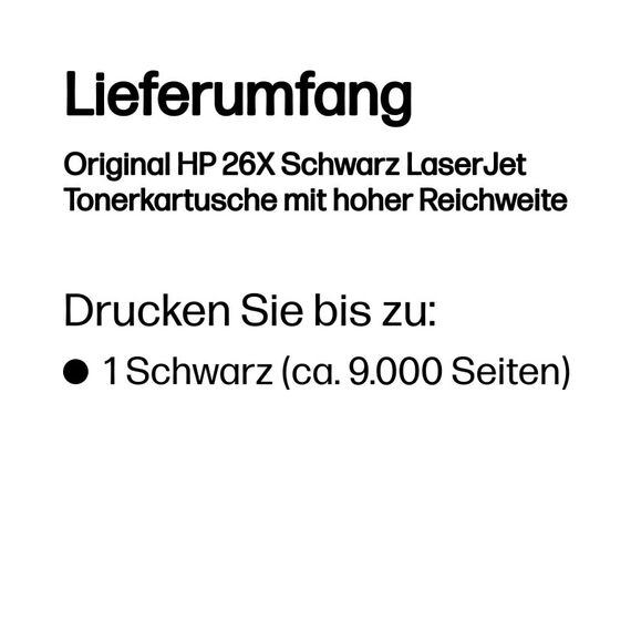 HP Original 26X Schwarz LaserJet Tonerkartusche mit hoher Reichweite, 3 image