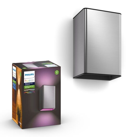 Philips Hue White and Color ambiance Resonate Outdoor Wandleuchte silber, 6 image