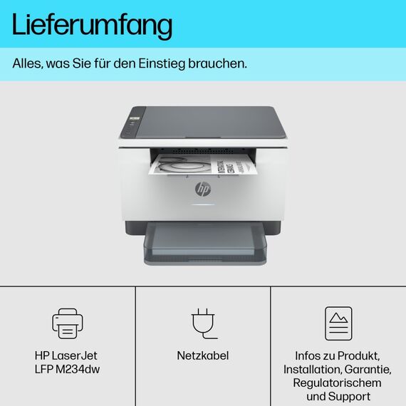 HP LaserJet M234dw Wireless Multifunction Schwarzweiß Drucker, Kopierer, Scanner; Duplex, 5 image