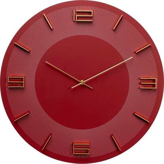 KARE Leonardo Quarzuhr Rund Rot, Gold