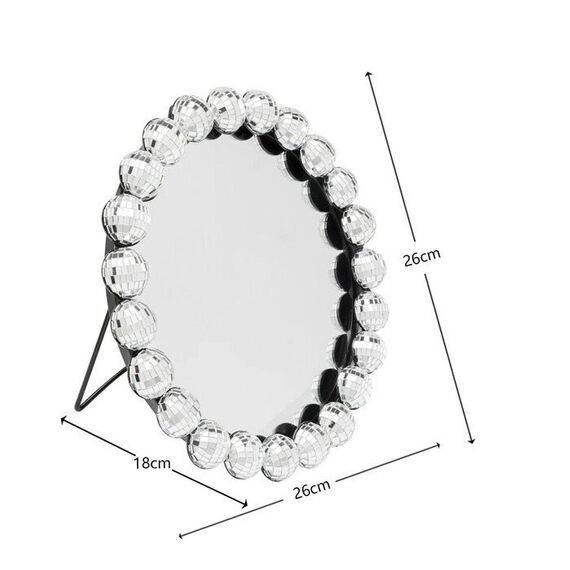 KARE Disco Balls Make-up-Spiegel Freistehend Rund Silber, 6 image