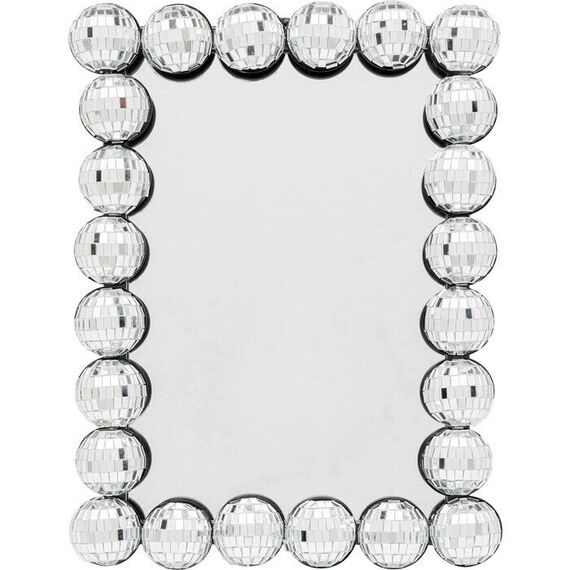 KARE Disco Balls Square Make-up-Spiegel Freistehend Rund Silber