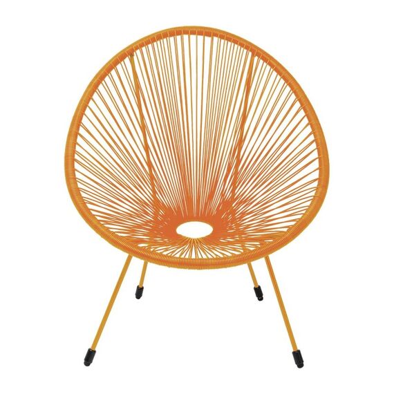 KARE Acapulco Gartenstuhl Netz-Sitz Netz-Rückenlehne Polyethylen, Stahl Orange
