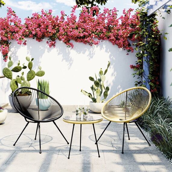 KARE Acapulco Gartenstuhl Netz-Sitz Netz-Rückenlehne Polyethylen, Stahl Natürlich/Natur, 4 image