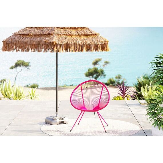 KARE Acapulco Gartenstuhl Netz-Sitz Netz-Rückenlehne Polyethylen, Stahl Pink, 2 image