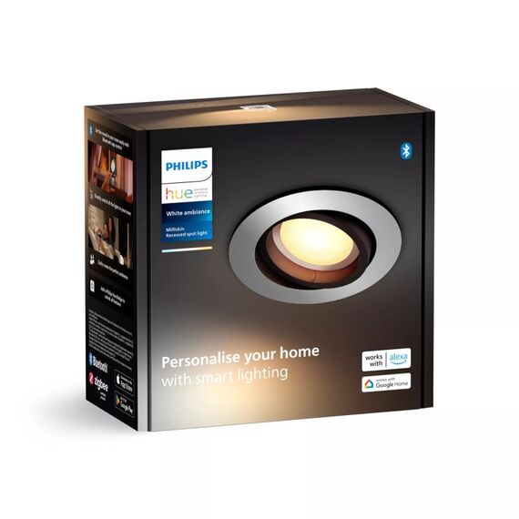 Philips Hue White ambience Einbauspot Milliskin, Farbe: Aluminium, 3 image