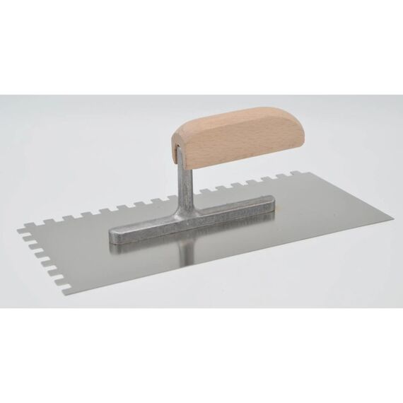 Laser & Tools Glättekelle 4x4 gezahnt mit Holzgriff