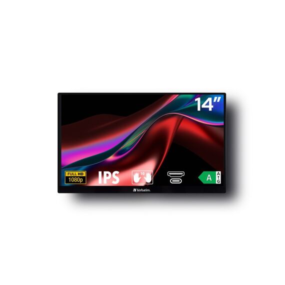 Verbatim 49591 Computerbildschirm 35,6 cm (14") 1920 x 1080 Pixel Full HD LCD Touchscreen Schwarz