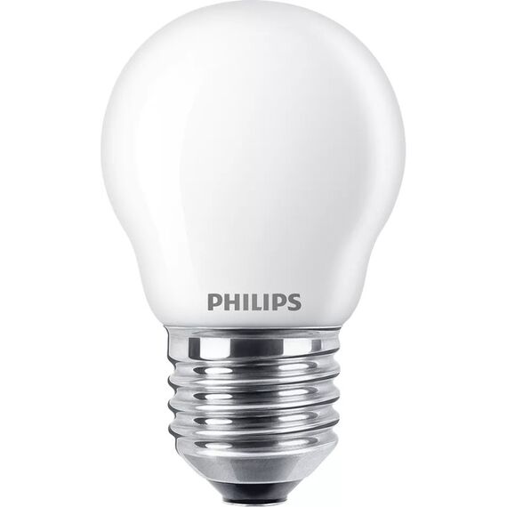 Philips Filament-Kerzenlampe, P45 E27, Milchglas, 60 W