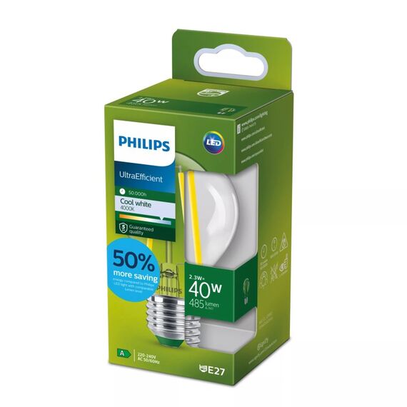 Philips Filament-Lampe, transparent, 40W A60 E27, 2 image