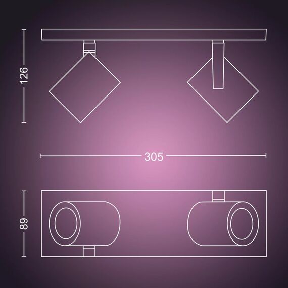 Philips Hue White and Color ambiance Argenta 2er-Spot, 3 image