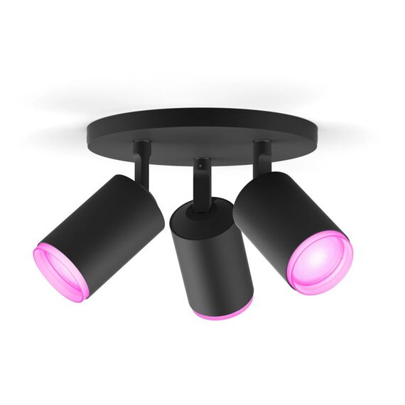 Philips Hue White and Color ambiance Fugato 3er-Spot, Farbe: Schwarz