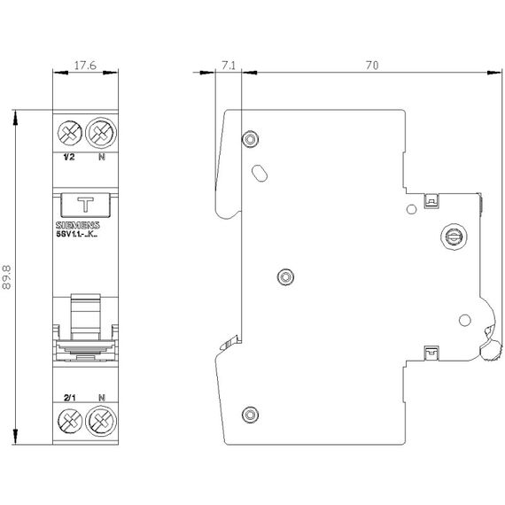 Siemens FI/LS kompakt 1TE 6kA Typ A 30mA C16, 6 image