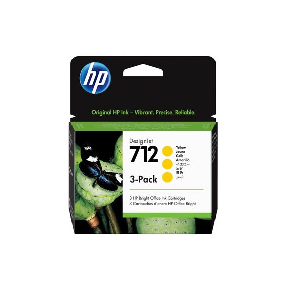 HP 712 3er-Pack Gelb DesignJet Druckerpatrone, 29 ml