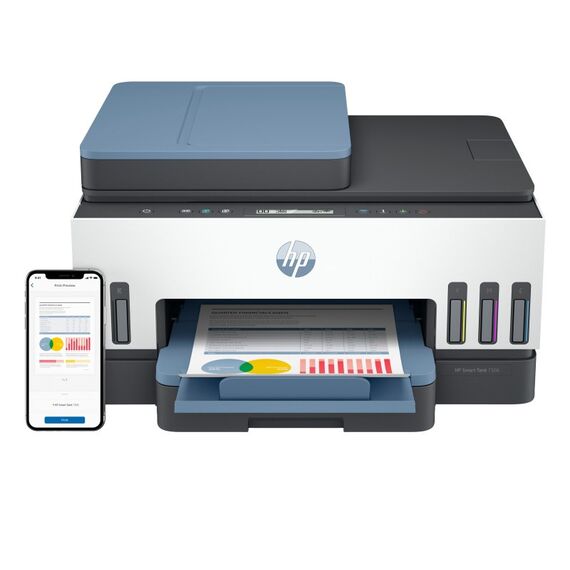 HP Smart Tank 7306 Wireless All-in-One Farbe Drucker, Beidseitiger Druck; Kopierer, Scanner