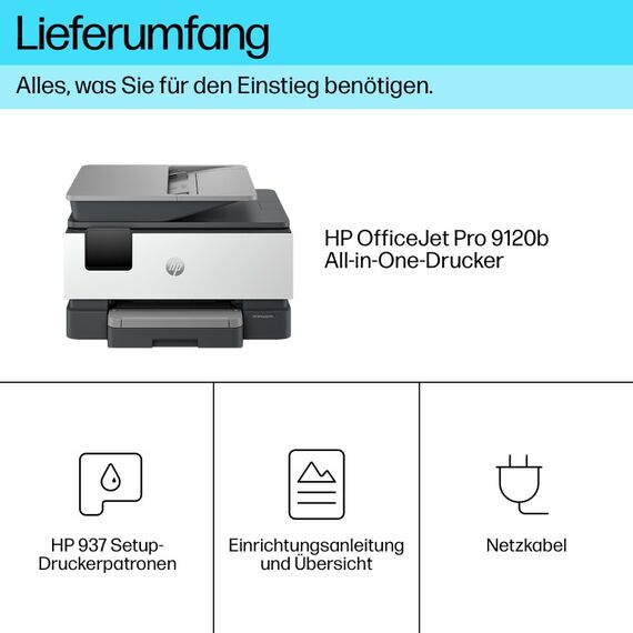 HP OfficeJet Pro 9120b Wireless All-in-One Farbe Drucker, Beidseitiger Druck; Kopierer, Scanner, 4 image