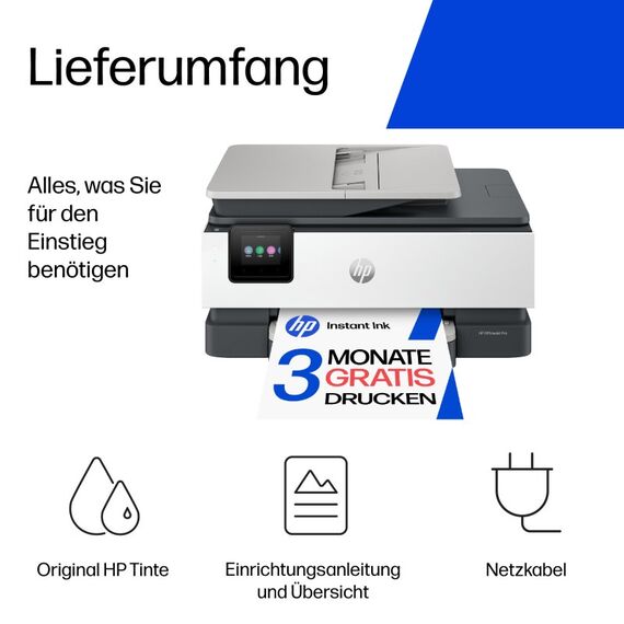 HP OfficeJet Pro 8125e Wireless All-in-One Farbe Drucker, Instant Ink; Beidseitiger Druck, 7 image