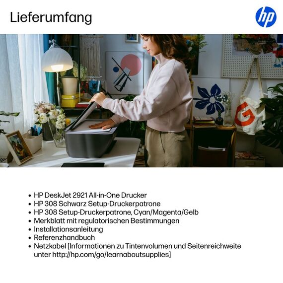 HP DeskJet 2921 Wireless All-in-One Farbe Drucker, Instant Ink, 10 image