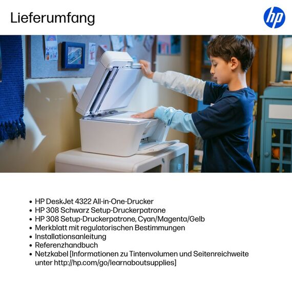 HP DeskJet 4322 Wireless All-in-One Farbe Drucker, 15 image