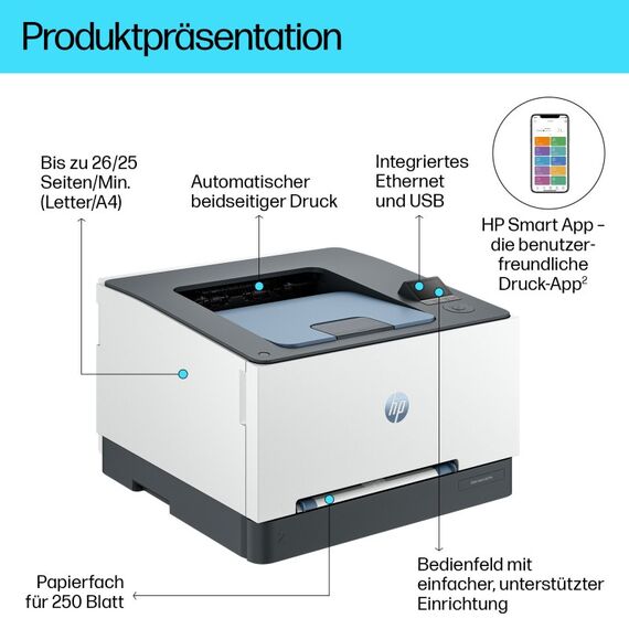 HP LaserJet Pro 3202dn Farbe Drucker, Nur Ethernet; Duplex, 3 image