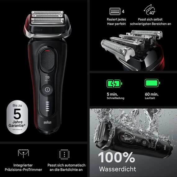 Braun Series 9 Sport 9110s Folienschaber Schwarz, 6 image
