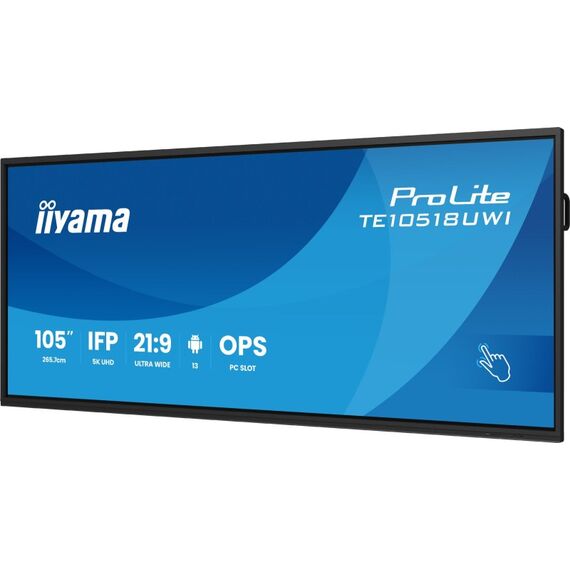 iiyama TE10518UWI-B1AG Signage-Display Kiosk-Design 2,66 m (104.6") LED WLAN 450 cd/m² 5K Ultra HD Schwarz Touchscreen Eingebauter Prozessor Android 16/7, 3 image