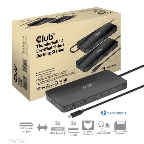 CLUB3D Thunderbolt™ 4 Zertifizierte 11-in-1-Docking-Station, 6 image
