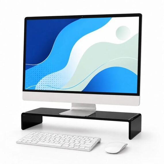 Relaxdays Monitorständer Acryl Tisch/Bank Natürlich/Natur