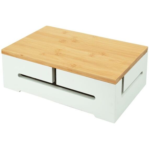 Relaxdays Kabelbox Bambus mit Magnetdeckel Tisch/Bank Kabelgehäuse Natürlich/Natur 1 Stück(e)