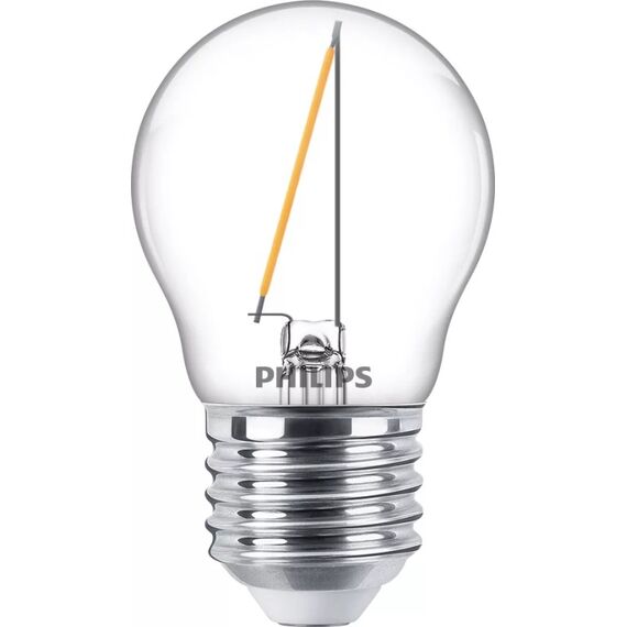 Philips Filament-Kerzenlampe, transparent 15W P45 E27