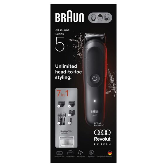 Braun AIO5520 F1 Series 5 All-in-One Style Schwarz 14 Lithium-Ion (Li-Ion), 3 image