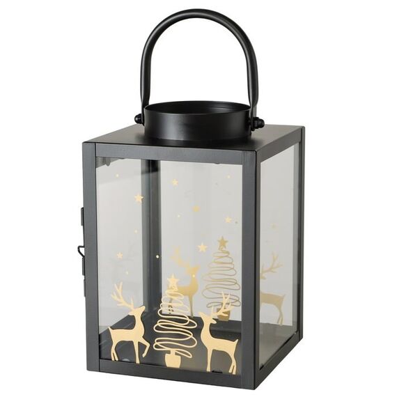 Boltze 2086455 Laterne Kerze Schwarz, Gold