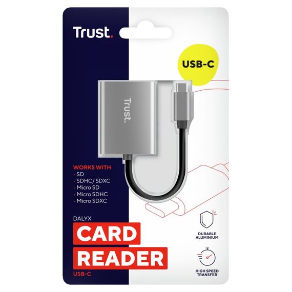 Trust 24136 Kartenleser USB 3.2 Gen 1 (3.1 Gen 1) Type-C Aluminium, 4 image