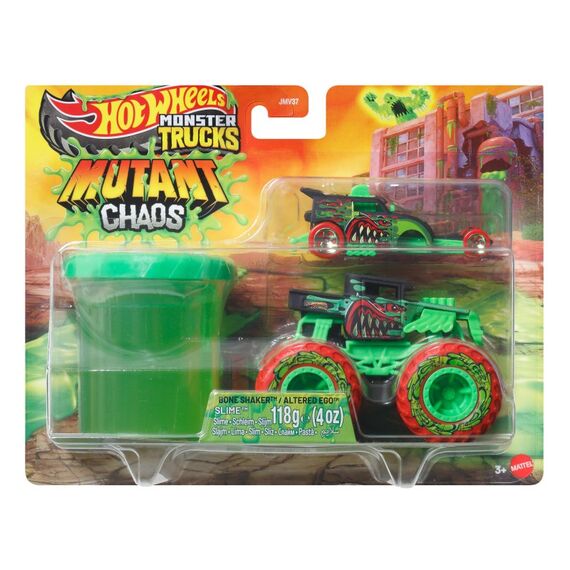 Hot Wheels Monster Trucks Mutant Chaos Spielzeugtruck, Die-Cast-Auto und 113 g Schleim (Stile können abweichen), 2 image