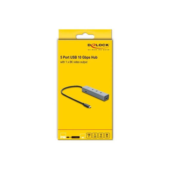 DeLOCK 64379 Schnittstellen-Hub USB Typ-C 10000 Mbit/s Grau, 3 image